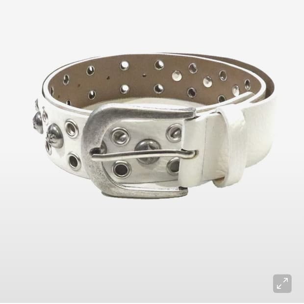 하우스락클럽 스터드 벨트 화이트