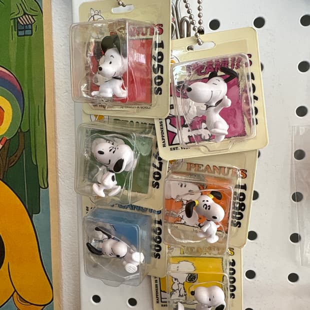 반다이 스누피 캡슐제거 키링 6개세트