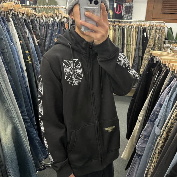 L) West Coast Choppers 사이드 자수 후디 후드집업
