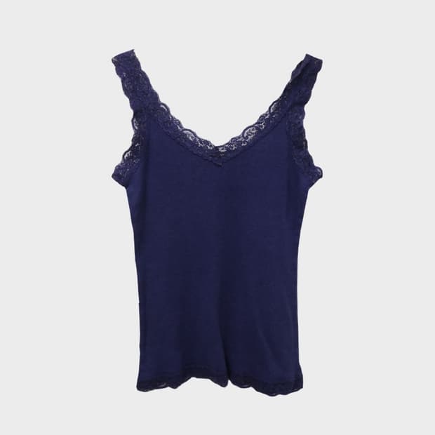 navy lace sleeveless top