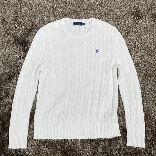 폴로 랄프로렌 Polo Ralph Lauren 화이트 케이블 긴팔니트 L