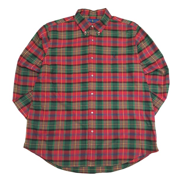 CN660 2XL 폴로 랄프로렌 크리스마스 타탄체크 긴팔 셔츠 남방