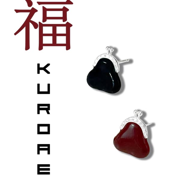 Lucky 복 pouch earrings in silver925