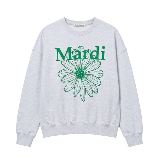 마르디 메크르디 플라워 맨투맨 그레이 FREE