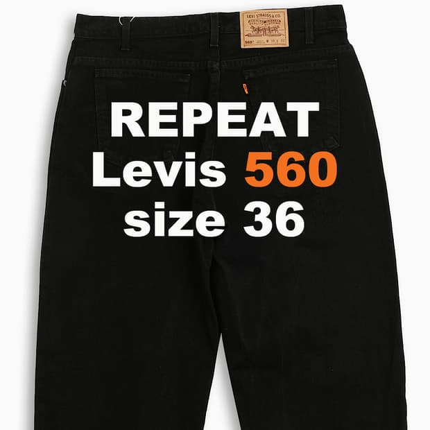 리바이스 560 오렌지탭 흑청 90s USA 36인치 OR5603804