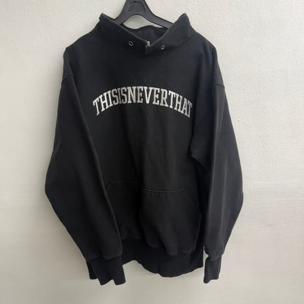 디스이즈네버댓 블랙 빅로고 후드티(M)