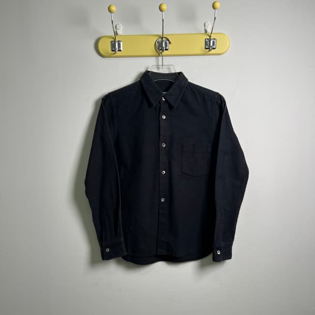 꼼데가르송 로브 드 샹브르 라인 울 셔츠 S