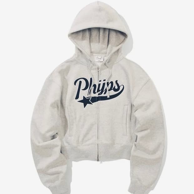 피지컬디파트먼트 오트밀 색상 크롭 후드집업 s