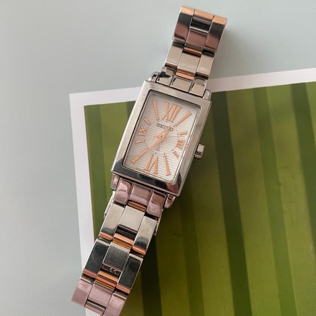 세이코 seiko 루키아 탱크 쿼츠 레이디스