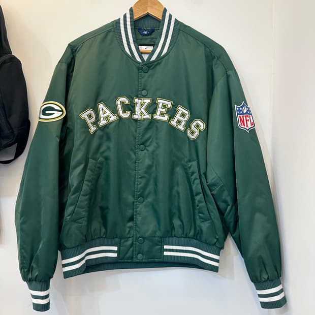 L) NFL packers 그린 봄버 자켓