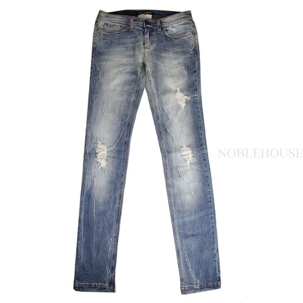 돌체앤가바나 블루 데미지 워싱 데님팬츠 36