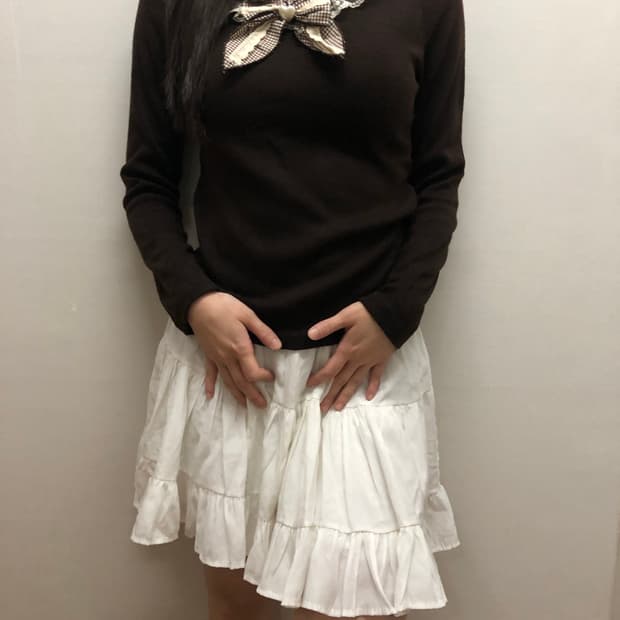 빈티지 브라운 리본 티셔츠