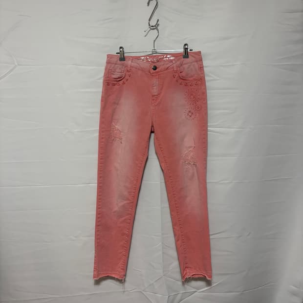 desigual exotic jeans pink skinny denim