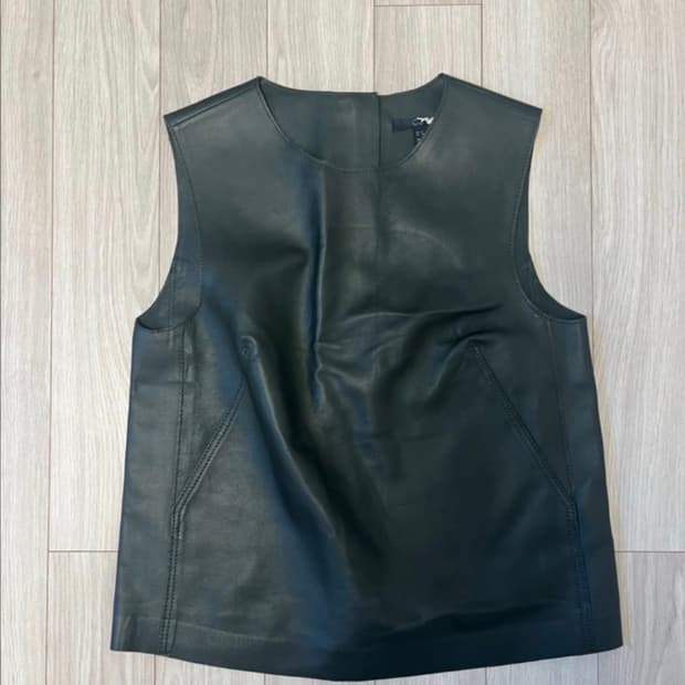 cos 레더 베스트 다크그린 새상품 32사이즈