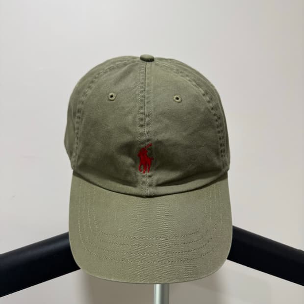 폴로 00‘s 피그먼트 카키 볼캡