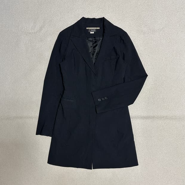 오브제 스트라이프 롱 자켓