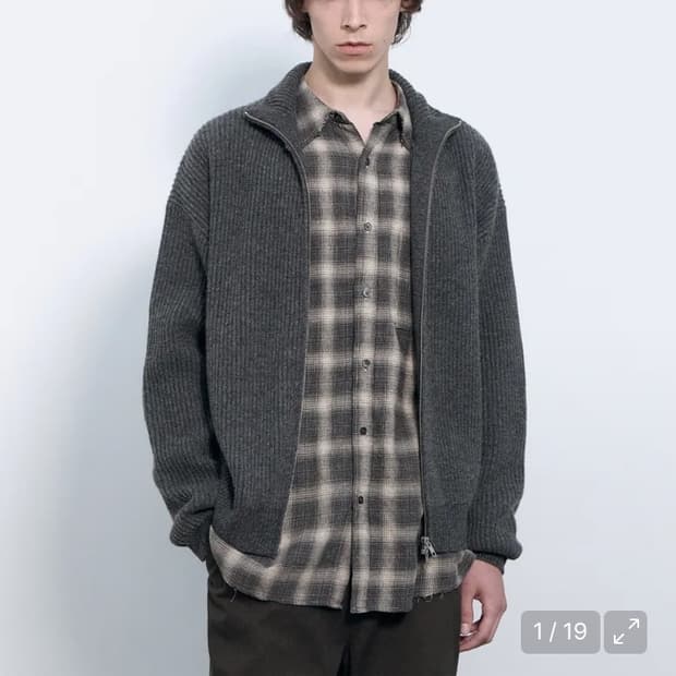 인사일런스 캐시미어 니트집업