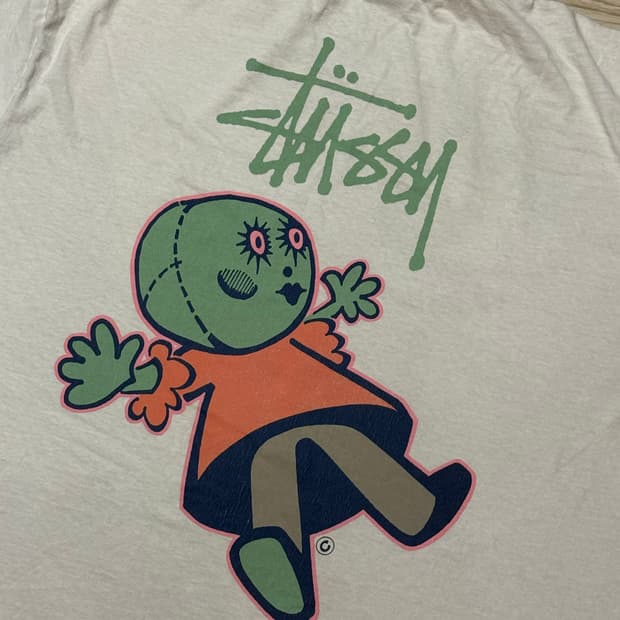 STUSSY 스투시 돌리 피그먼트 다이드 티셔츠 화이트