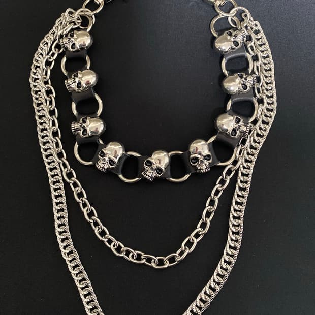 스컬 트리플 바지 체인