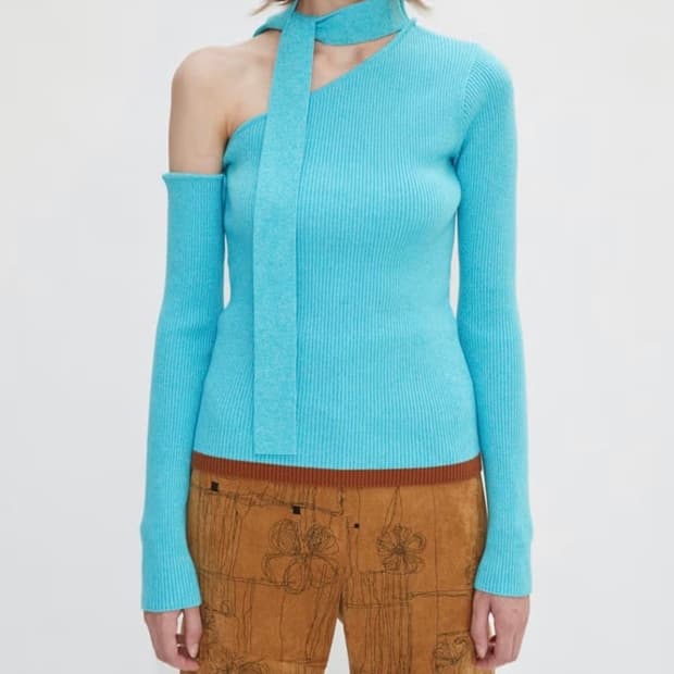 앤더슨벨 CONNY SCARF NECK TIGHT KNIT TOP