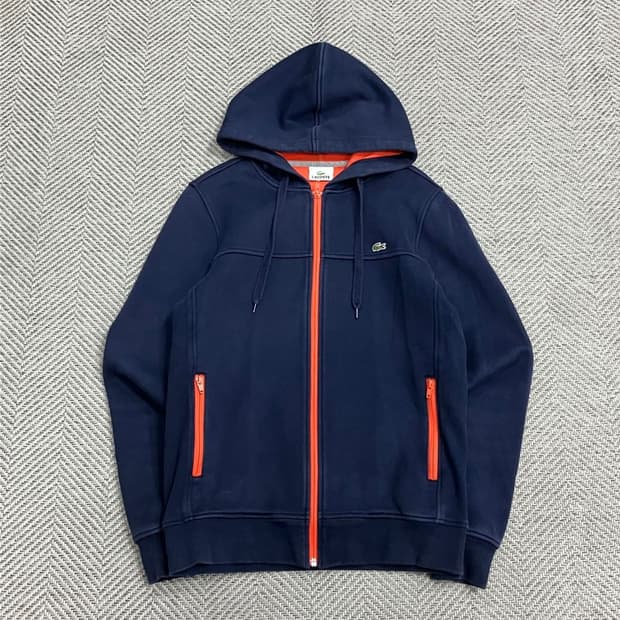 라코스테 배색 후드집업 v5503