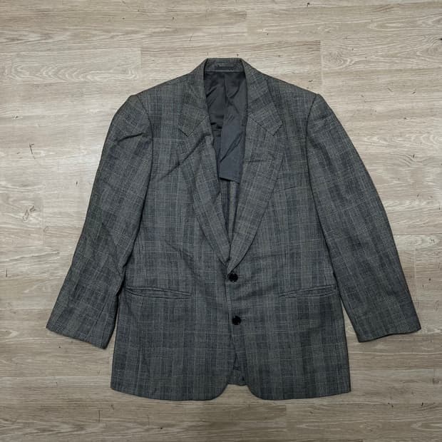 랑방 파리스 체크 실글 테일러드 블레이저 정장자켓 [그레이] M/95
