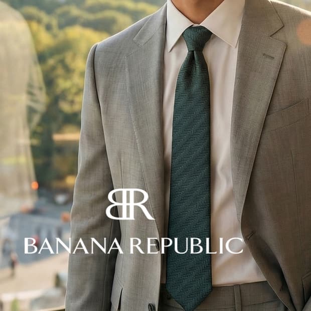 바나나리퍼블릭 실크 그린 헤링본 넥타이 7.9cm A등급 K1956