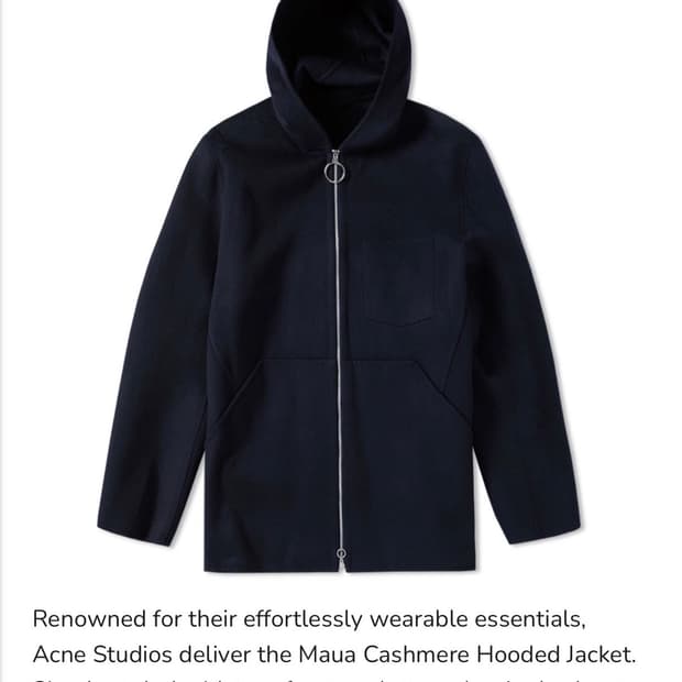 아크네 스튜디오 Maua 캐시미어 후드 자켓