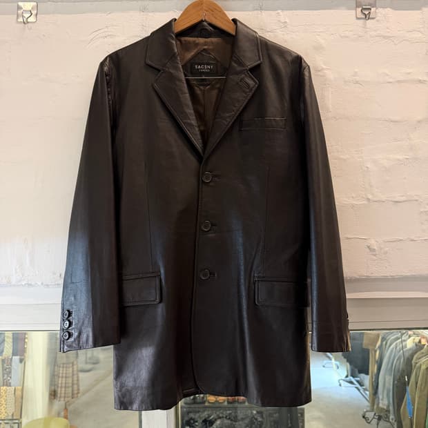 Sacsny Y saccs 요지 야마모토 램스킨 레더 블레이저 자켓 L