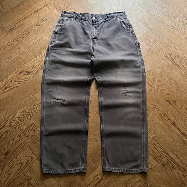 [36]칼하트 USA 빈티지 워싱 페트롤 블루 카펜터 워크 팬츠