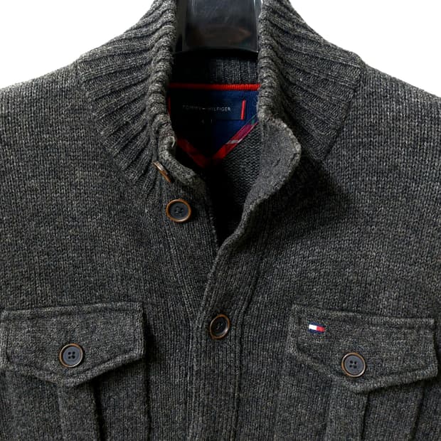 타미힐피거 램스울 니트 자켓 105