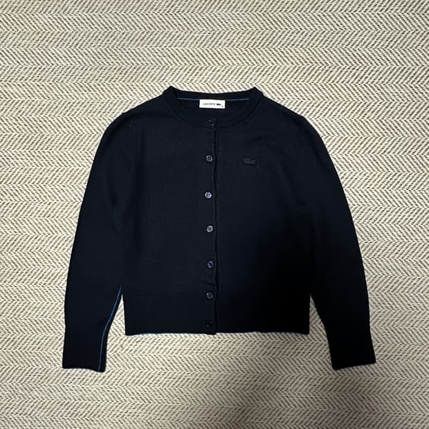 LACOSTE woman wool knit cardigan navy