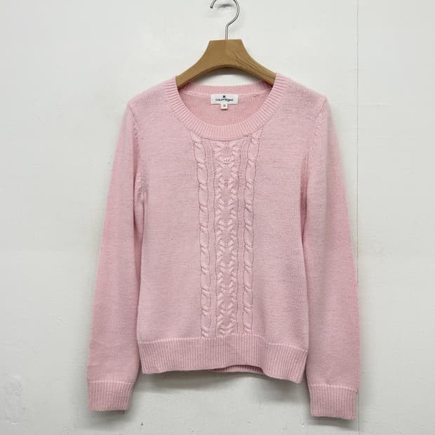 VTG Courreges 꾸레쥬 핑크 케이블 니트