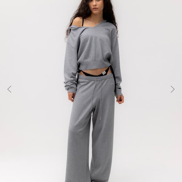 G HUG KNIT PANTS (MELANGE GRAY) M