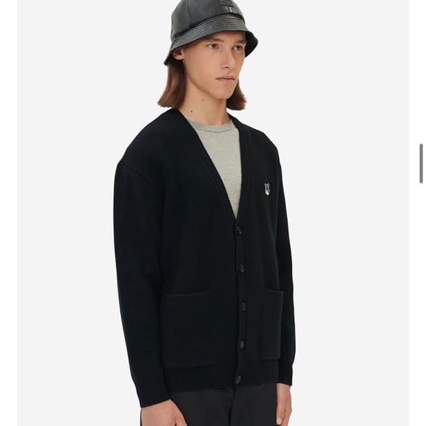 메종키츠네 / 릴렉스핏 블랙 가디건 / L