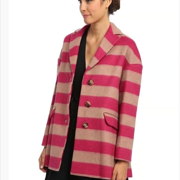 레드발렌티노 핑크 스트라이프 자켓