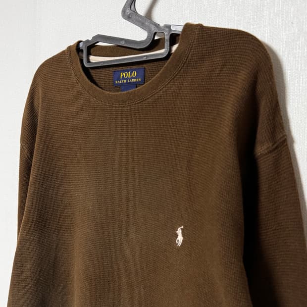 폴로 랄프로렌 브라운 와플 긴팔 니트