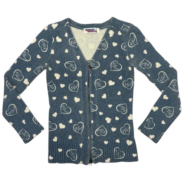 히스테릭 글래머 아카이브 하트패턴 울 100% 가디건 자켓