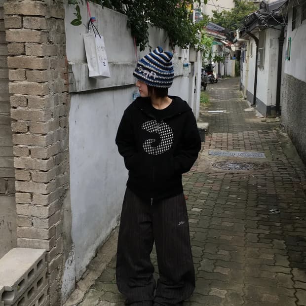 탄산마그네슘 후드집업 블랙