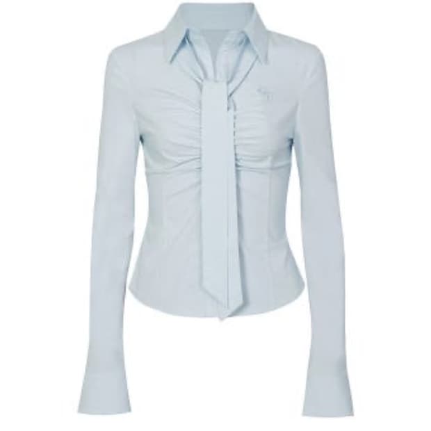 페인오어플레져 비비안 스카프 셔츠 블루 s