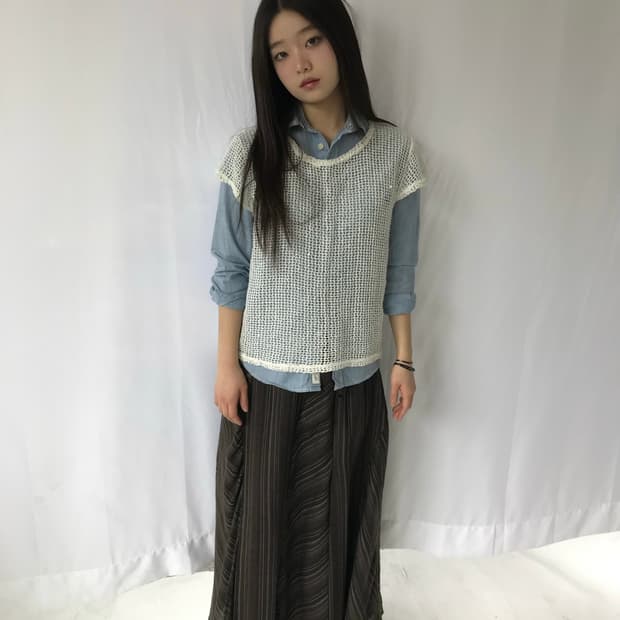 스파클 망사 니트 