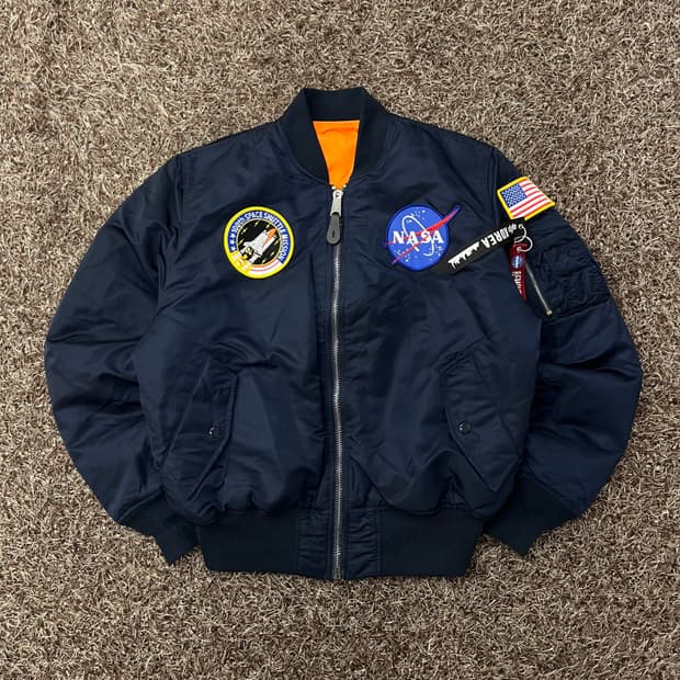 M 알파인더스트리 나사 NASA 플라이트 MA-1 봄버 항공 점퍼 자켓