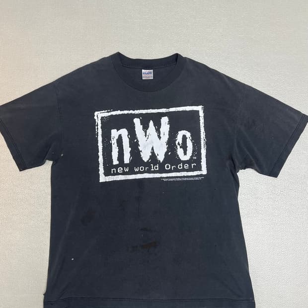90s 빈티지 nWo 뉴 월드 오더 반팔 티셔츠 페이드블랙 XL