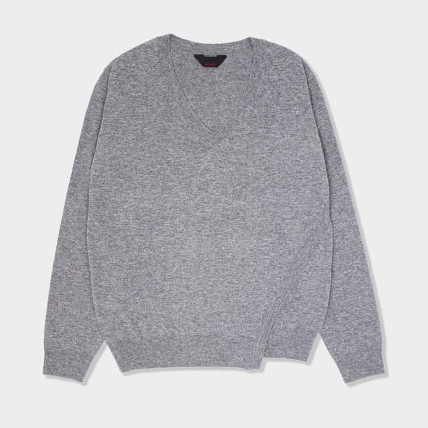 [L] 애니타임로릭 브이넥 니트 그레이