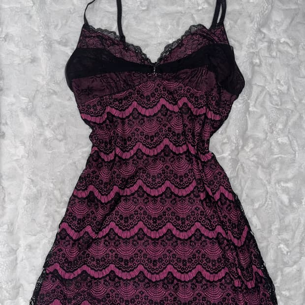 실물 보장♡ 대대장 큐빅 리본 셔링 레이스 슬립 뷔스티에