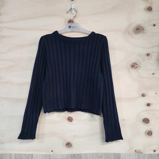 558) 여성 골지 크롭니트