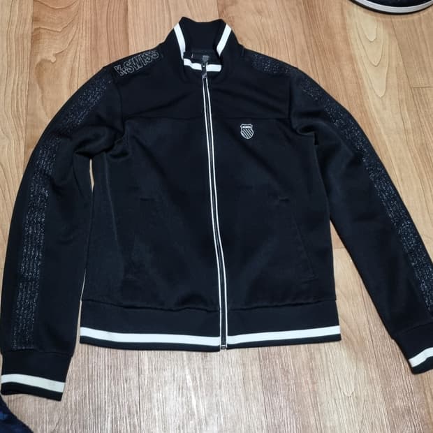 K.swiss 검정 긴팔 집업 자켓 져지 90