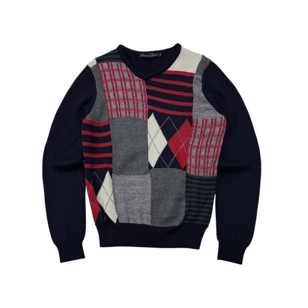 Beams patchwork sweater