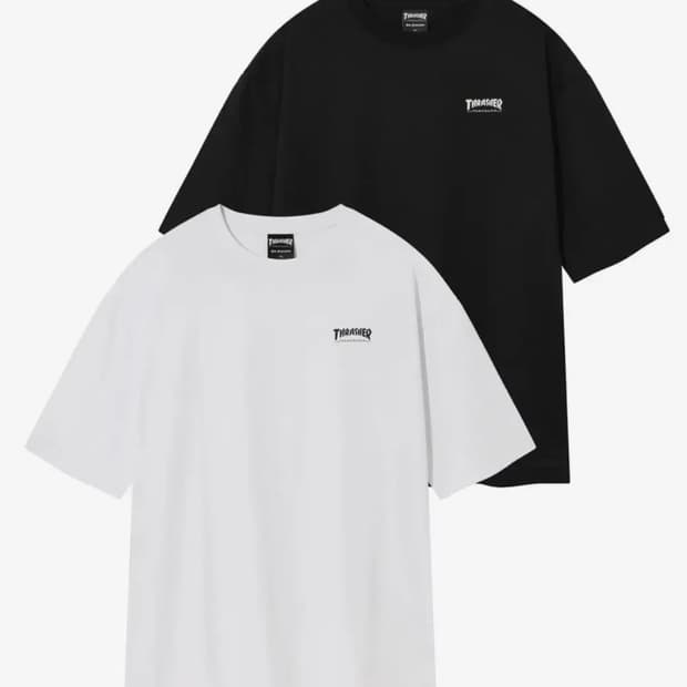 트레셔 에센셜 반팔 티셔츠 블랙/화이트