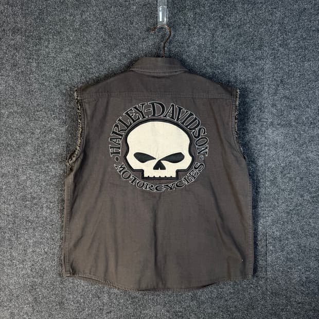 할리데이비슨 스컬 데님 베스트